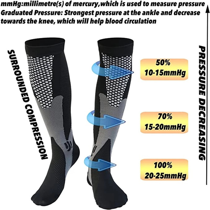 3켤레/팩 압박 양말 여성 남성용 러닝 하이킹 부종 당 - Sports Socks 리뷰 및 가격