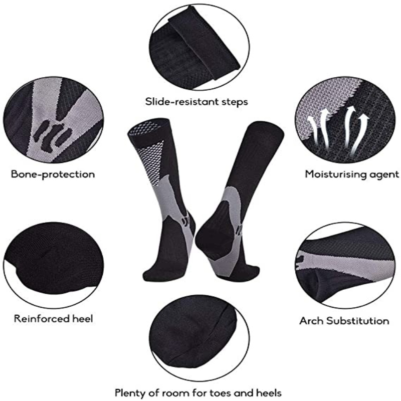 3켤레/팩 압박 양말 여성 남성용 러닝 하이킹 부종 당 - Sports Socks 리뷰 및 가격